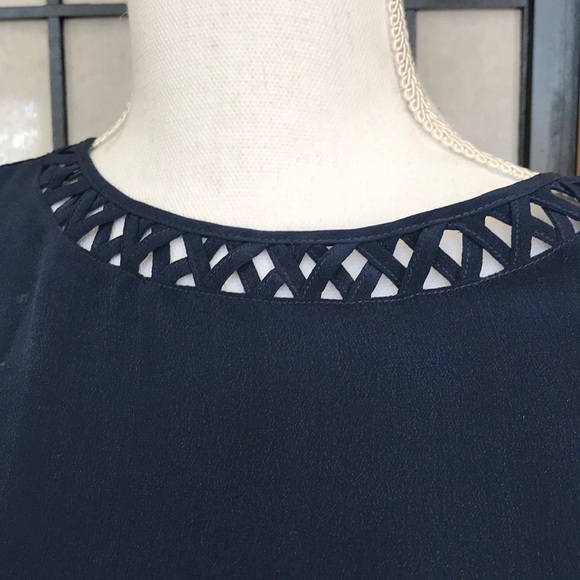 Navy Silk Blouse - Picture 5 of 5